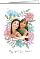 Happy Mother’s Day My Aunt My Friend Photo Watercolor Flowers card
