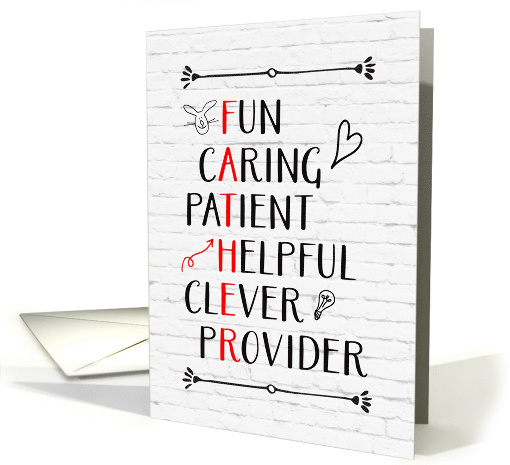 Father's Day Acrostic Fun Caring Patient Helpful Clever Provider card