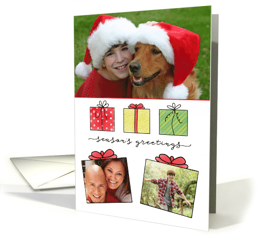 Seasons Greetings 3 photo Simple Hand Drawn Watercolor... (1690046)