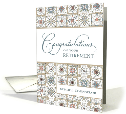 School Counselor Retirement Congratulations Mosiac card (1692684)