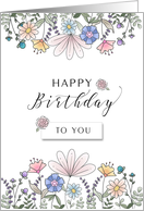 Happy Birthday to You Watercolor Flowers card