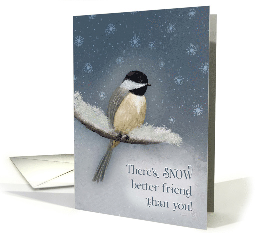 Winter Birthday There's Snow Better Friend than You Chickadee card