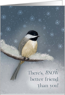 Friendship There’s Snow Better Friend than You Chickadee card