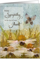 Sympathy Loss of Aunt Messy Flowers and Butterfly card