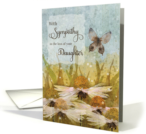 Sympathy Loss of Daughter Messy Flowers and Butterfly card (1737974)