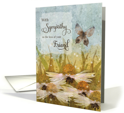 Sympathy Loss of Friend Messy Flowers and Butterfly card (1737976)