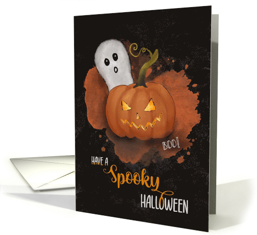 Halloween Spooky Pumpkin and Ghost card (1740522)