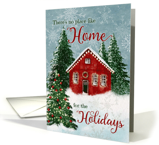 Christmas Home for the Holiday Snowy House in Woods card (1752330)