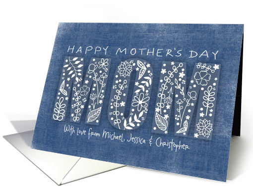 Happy Mother's Day with Love to MOM Custom Names card (1754678)