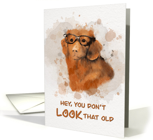 Birthday Old Dog with Glasses in Messy Watercolor card (1754890)