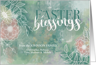 Easter Blessings from Custom Name Abstract Floral card