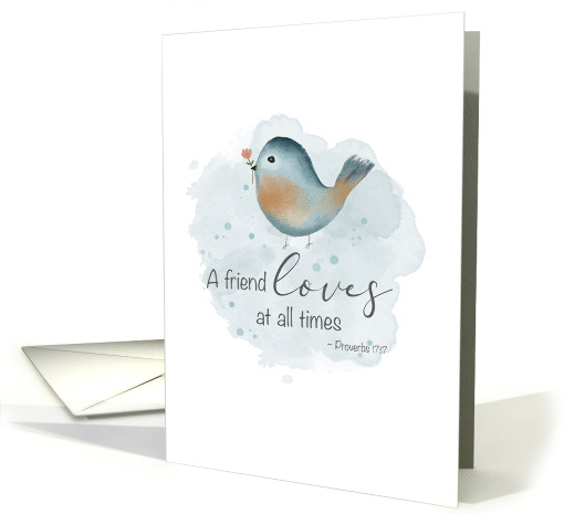 Thanks Friend Watercolor Bird with Scripture card (1787286)