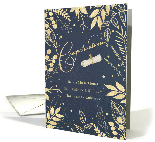 Graduation Congratulations Custom Name and School card (1797958)