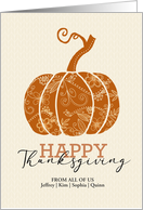 Thanksgiving Custom Name Pumpkin Silhouette card