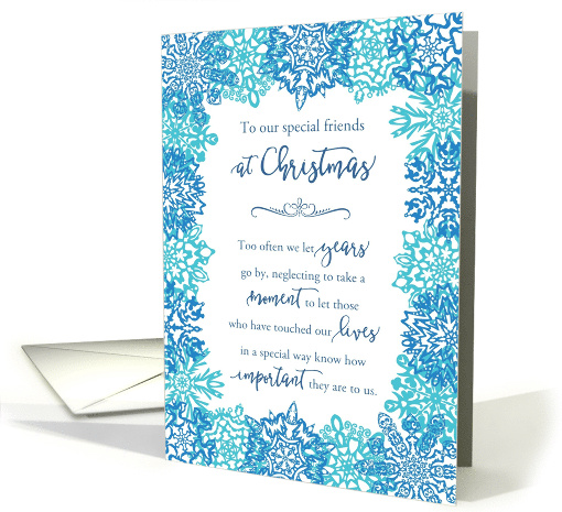 To Our Friends and Family at Christmas Blue Snowflakes card (1804948)