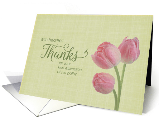 Sympathy Heartfelt Thanks Pink Tulips card (1805338)