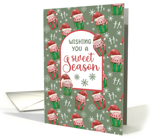 Christmas Santa Cupcakes Wishing You a Sweet Season card (1810568)