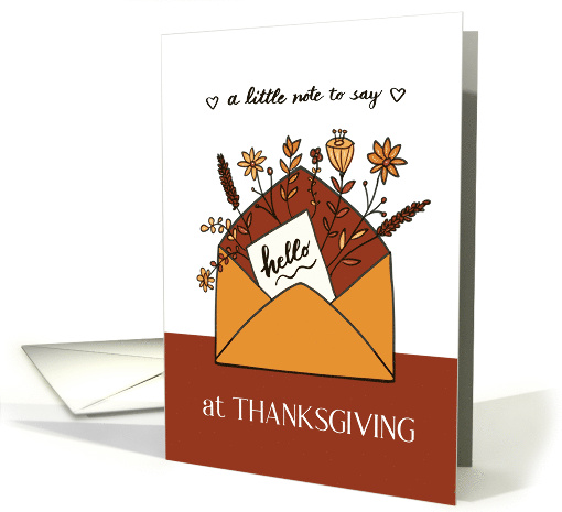 A Thanksgiving Note to Say Hello with Flowers card (1846204)