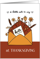 A Thanksgiving Note to Say Hello with Flowers card