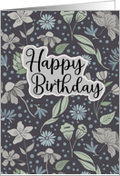 Sentimental Birthday on Floral Patterned Background card