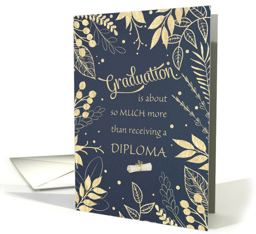 Graduation Congratulations Glitter Look Leaves card (1846940)