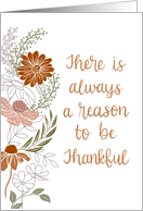 Thanksgiving Quote with Handdrawn Flowers and Leaves card
