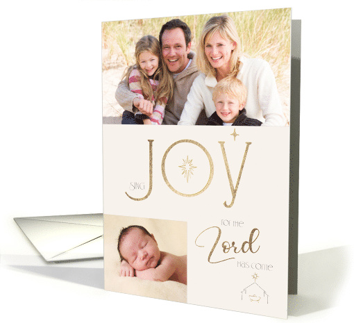 Christmas Sing Joy for the Lord has Come Custom Photo card (1876838)