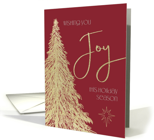 Christmas Joy this Holiday Season Gold Glitter Appearance card