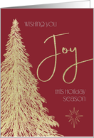Christmas Joy this Holiday Season Gold Glitter Appearance card