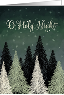 O Holy Night Trees Stars Sky card