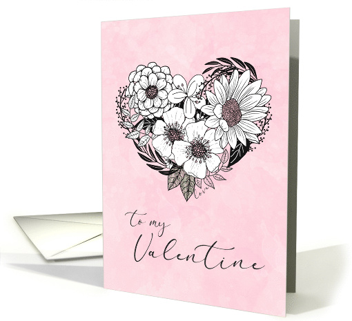 Valentine for Anyone Flower Heart Shaped Bouquet card (1900962)