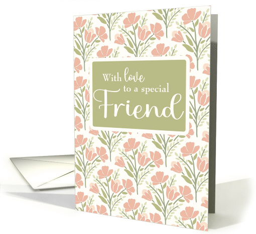 Friend Birthday Pink Flower Pattern card (1901900)