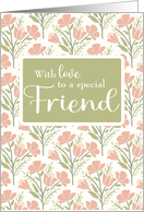 Friend Birthday Pink Flower Pattern card