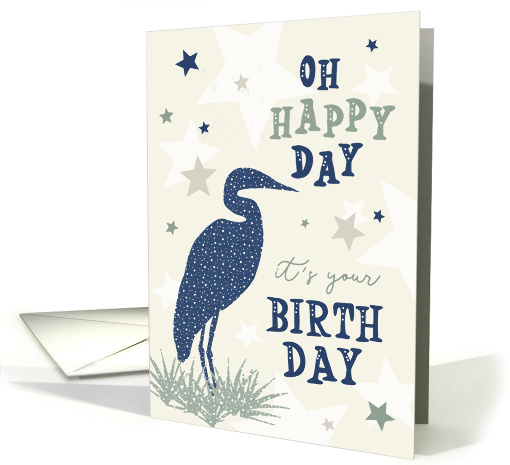 Birthday Heron Oh Happy Day Typography card (1935626)