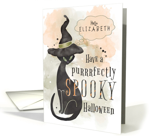 Halloween Purrrfectly Spooky Cat Custom Name card (1943448)