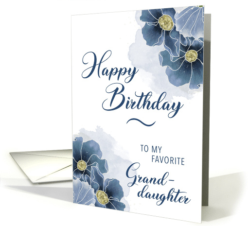 Birthday to Favorite Granddaughter Blue Floral card (1945576)