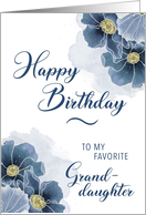Birthday to Favorite Granddaughter Blue Floral card