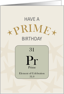 Birthday Prime Age 31 Periodic Elements Table card