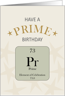 Birthday Prime Age 73 Periodic Elements Table card