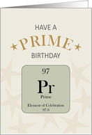 Birthday Prime Age 97 Periodic Elements Table card
