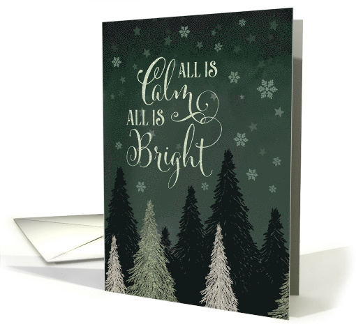 Holiday Night Sky Trees All is Calm All is Bright card (2002438)