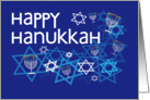 Happy Chanukah - Menorah, Star of David card