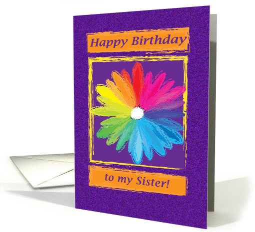 Birthday Sister - Colorful Flower card (1197408)