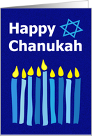 Happy Chanukah - Menorah, Star of David card