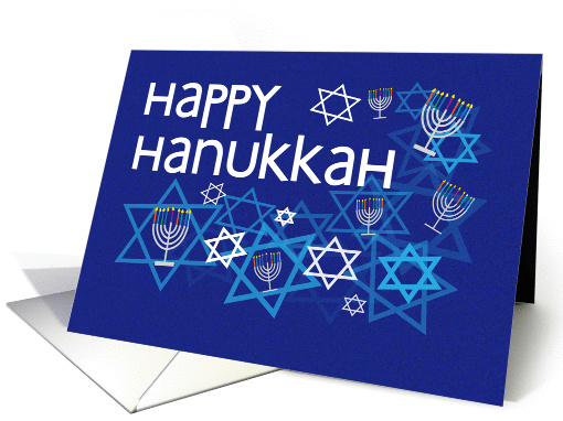 Happy Chanukah - Menorah, Star of David card (1226794)