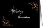 Elegant Wedding Invitation Floral Scrolls card