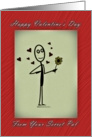 Secret Pal Valentine Hearts and Flower card