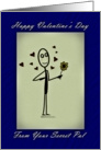Secret Pal Valentine Hearts and Flower card