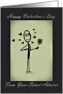 Secret Admirer Valentine, Love, Hearts and Flower card