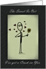 Secret Admirer Crush, Love, Hearts and Flower card